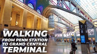 Walking NYC  Penn Station to Times Square amp Grand Central Terminal July 2021 [upl. by Amlev620]