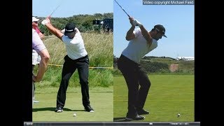 Jon Rahm golf swing  Long Iron faceon amp downtheline July 2017 [upl. by Shaylah730]