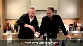 aerolatte  milk frother makes three layer caffè latte macchiato [upl. by Ynaitirb]