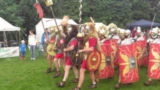 Roman Reenactment at the Amphitheatre in Caerleon Marching In [upl. by Anitram]