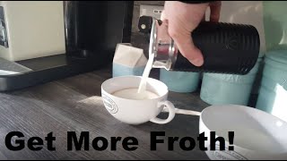 How to Get More Froth from Your Nespresso Coffee Aeroccino  Nespresso tips and help [upl. by Anavas347]